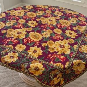 April Cornell 52 inch Square Tablecloth with Classic Floral Pattern